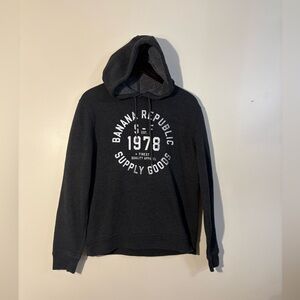 Banana Republic Men's Charcoal Hoodie Sweater